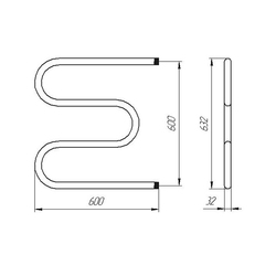 Полотенцесушитель М-образный, 600х600 мм, НР 1"