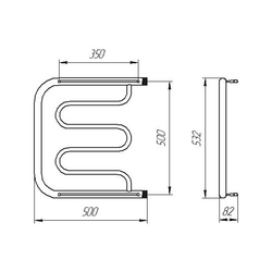 Полотенцесушитель водяной Фокстрот (ПМ-образный), 500х500 мм, НР 1"