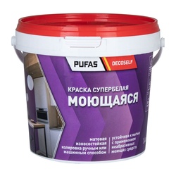 Краска моющаяся Pufas Decoself белая (1,4 кг)
