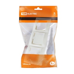 Рамка 3-х постовая Таймыр SQ1814-0028, горизонтальная, белая