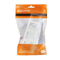 Рамка 4-х постовая Таймыр SQ1814-0030, горизонтальная, белая