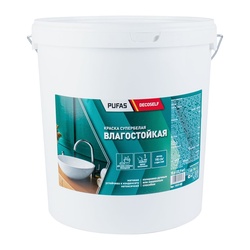 Краска влагостойкая Pufas Decoself белая, морозостойкая (22,9 кг)