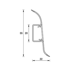 Плинтус Ideal Комфорт, с кабель-каналом, дуб пепельный, 55 мм (2,5 м)