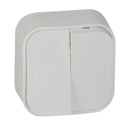 Выключатель о/у Quteo 782202, 2 клавиши, б/инд, белый