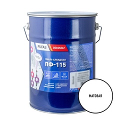 Эмаль Pufas Decoself ПФ-115 белая матовая (5 кг)