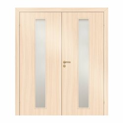 Полотно дверное ответка Olovi, со cтеклом, дуб беленый, б/п, с/ф (L2 600х2000 мм)