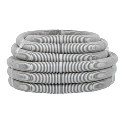 Труба гофрированная ПВХ легкая с зондом, d=40 мм, серая (15 п.м.)