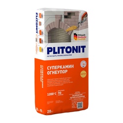 Раствор для кладки печей, каминов Plitonit СуперКамин желтый, 20 кг