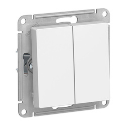 Выключатель с/у Atlasdesign ATN000151, 2 клавиши, б/инд, белый