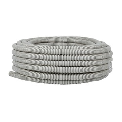 Труба гофрированная ПВХ легкая с зондом, d=20 мм, серая (20 п.м.)