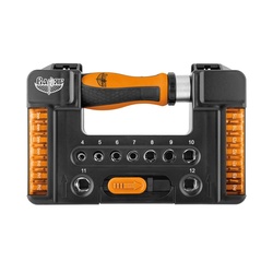 Отвертка реверсивная Варяг 86071 с набором бит и головок (38 предметов)