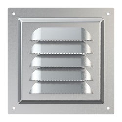 Решетка Era МЦ 125х125 мм, с москитной сеткой, металл оцинк.