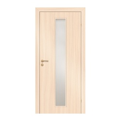 Полотно дверное OLOVI ламинир. Беленый Дуб 900х2000мм со стеклом L2 с замком