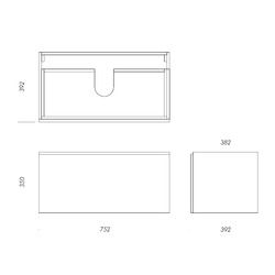 Тумба для ванной комнаты Sanita Lux Novel  80, 752х392х350 мм