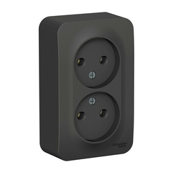 Розетка о/у Blanca BLNRA000216, 2 гнезда, б/з, антрацит