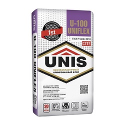 Клей для плитки Unis Uniflex U-100 высокопластичный С2 ТЕ (25кг)