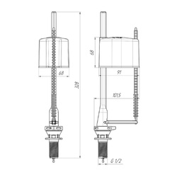 Арматура для бачка унитаза Ани Пласт WC6550М, 1 кнопка, нижний подвод
