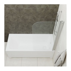 Штора душевая к ванне Тритон Соло, хром, 750х1400 мм