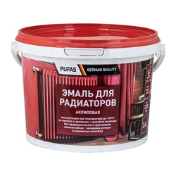 Эмаль акриловая для радиаторов Pufas белая матовая, морозостойкая (2,4 кг)