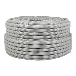 Труба гофрированная ПВХ строительная с зондом, d=16 мм, серая (100 п.м.)